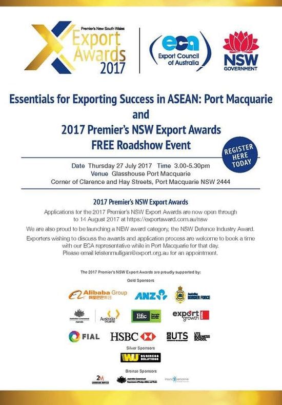 The Export Council of Australia (ECA) heads to Port Macquarie